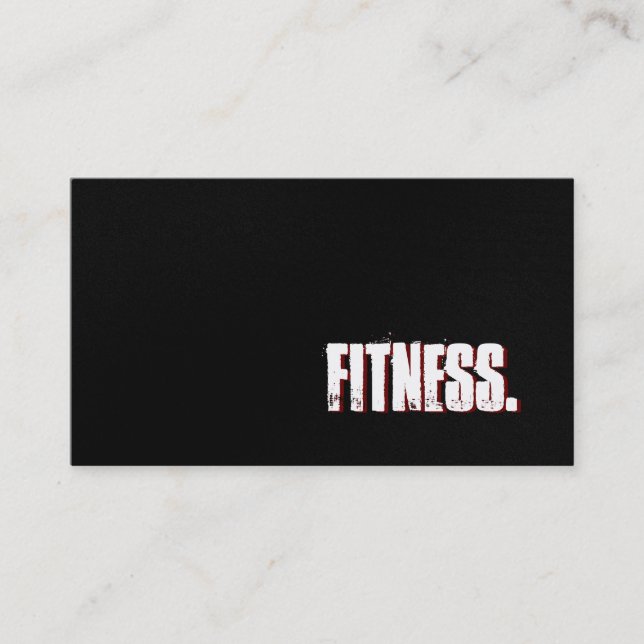 Double Sided Gray Black Fitness Business Card (Front)