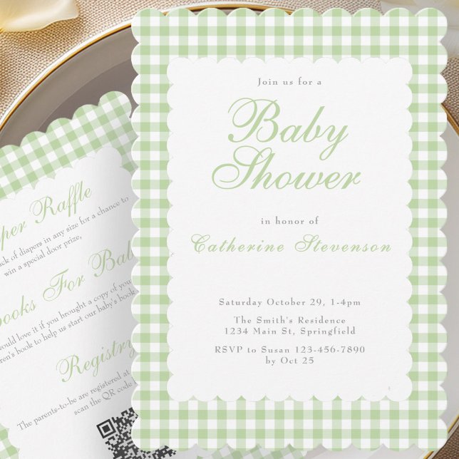 Double Sided Green Baby Shower Invitation (Creator Uploaded)