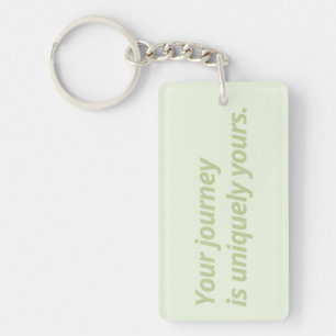 Double-Sided Green & Purple Inspirational Keychain