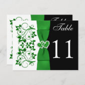 Double-sided Green, White, Black Table Number Card (Front/Back)