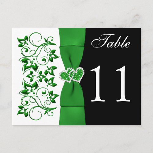 Double_sided Green White Black Table Number Card