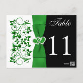 Double-sided Green, White, Black Table Number Card (Back)