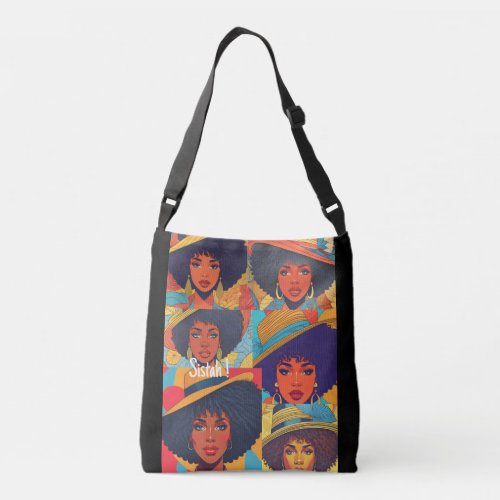 Double sided Groovy Sistah toteTote Crossbody Bag