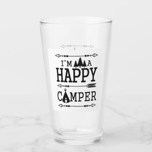 DOUBLE SIDED HAPPY CAMPER GLASS