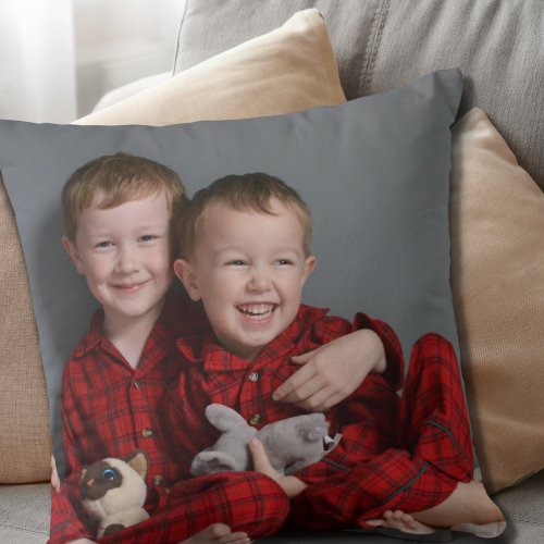 Double Sided Holiday Photo Throw Pillow