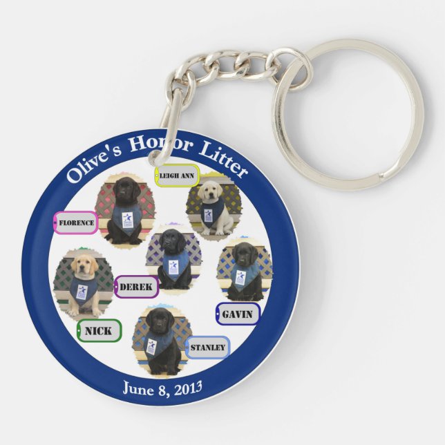 Double Sided Honor Litter Family Keychain (Back)