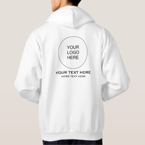 Double Sided Hoodie Company Logo Here Mens White