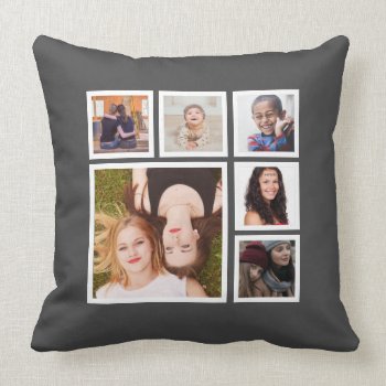 Double Sided Instagram Family Photo Collage  Throw Throw Pillow by PartyHearty at Zazzle