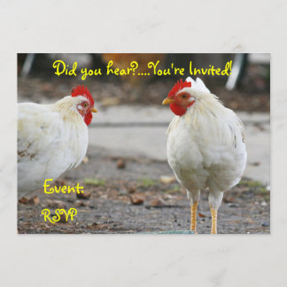 Double Sided Invitation, Rooster Invitation