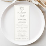 Double-Sided Ivory & Dark Olive Wedding Bar/Dinner Menu<br><div class="desc">We are always adding new designs weekly!</div>