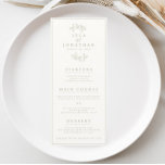 Double-Sided Ivory & Olive Wedding Bar/Dinner Menu<br><div class="desc">We are always adding new designs weekly!</div>