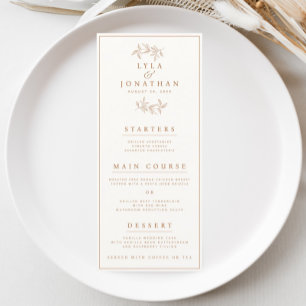 Double-Sided Ivory & Terracotta Wedding Bar/Dinner Menu