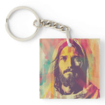 Double-Sided Jesus Keychain 