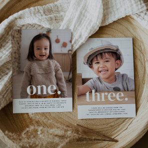 Double Sided Joint Photo Birthday - Boy Girl Invitation
