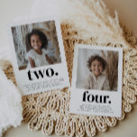 Double Sided Joint Photo Birthday - Boy Girl Invitation<br><div class="desc">A double sided children's joint Birthday invitation featuring your own photo and the age over the top. You can edit all of the text plus the colour of the text. One side can feature one child's photo and the age they will be turning (plus half of the information text) and...</div>