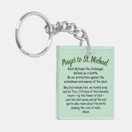 Double Sided Keychain St Michael Prayer