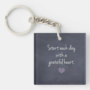 DOUBLE SIDED KEYCHAIN=START EACH DAY GRATEFUL KEYCHAIN