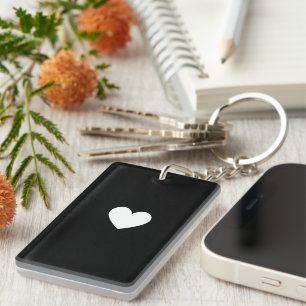 Double-Sided Keychain with Heart Accent