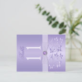 Double-sided Lavender Floral Table Number (Standing Front)
