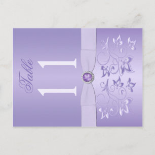 Double-sided Lavender Floral Table Number