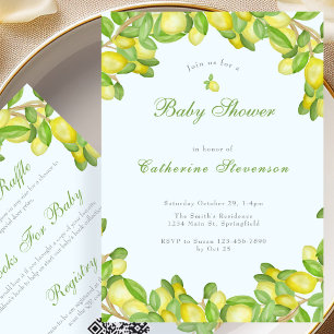Double Sided Lemon Boy Baby Shower Invitation