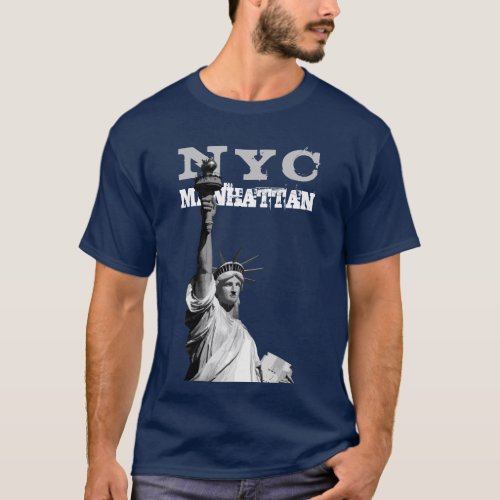 Double Sided Liberty Statue Nyc Manhattan Mens T_Shirt