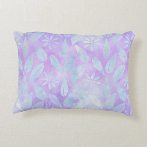 Double_sided lilac blue pattern modern batik style accent pillow