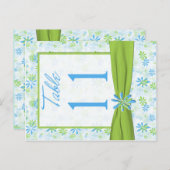 Double-sided Lime, Blue, White Table Number (Front/Back)