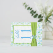 Double-sided Lime, Blue, White Table Number (Standing Front)