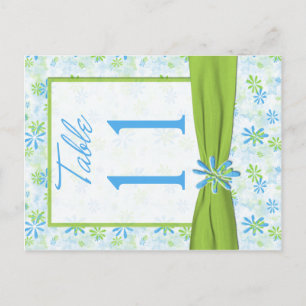 Double-sided Lime, Blue, White Table Number