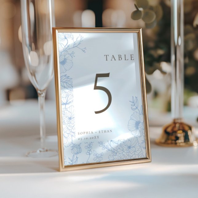 Double Sided Line Art French Blue Table Nr Card (Creator Uploaded)