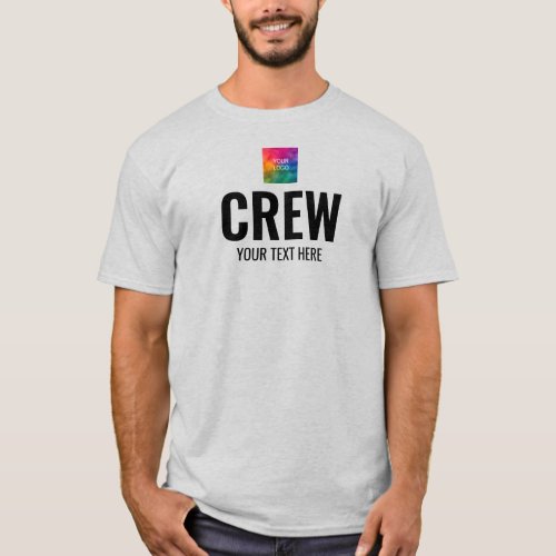 Double Sided Logo Design Crew Staff Budget Mens T_Shirt