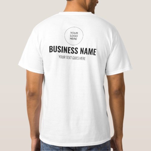 Double Sided  Logo Design Print Staff Member Mens T_Shirt