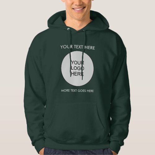 Double Sided Logo Text Mens Deep Forest Template Hoodie