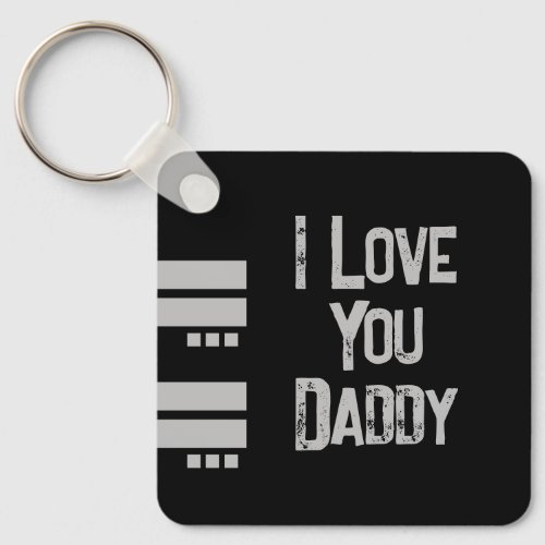 Double sided love daddy add name black gray photo keychain