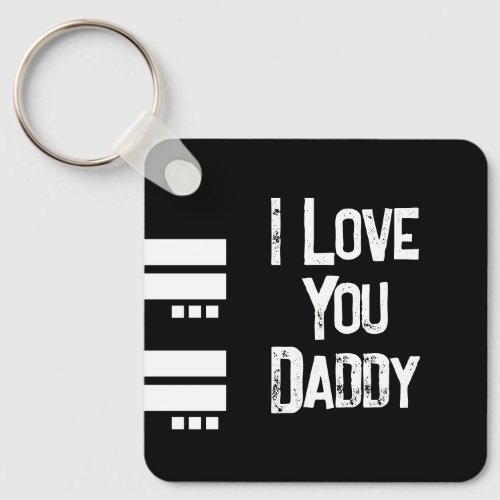 Double sided love daddy add name black white photo keychain
