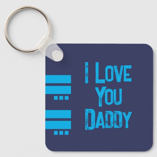 Double sided love daddy add name navy blue photo keychain