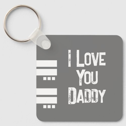 Double sided love daddy add name white gray photo keychain