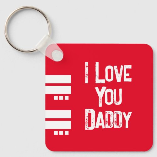 Double sided love daddy add name white red photo keychain