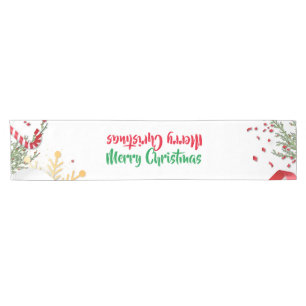 Double-Sided Merry Christmas Table Runner