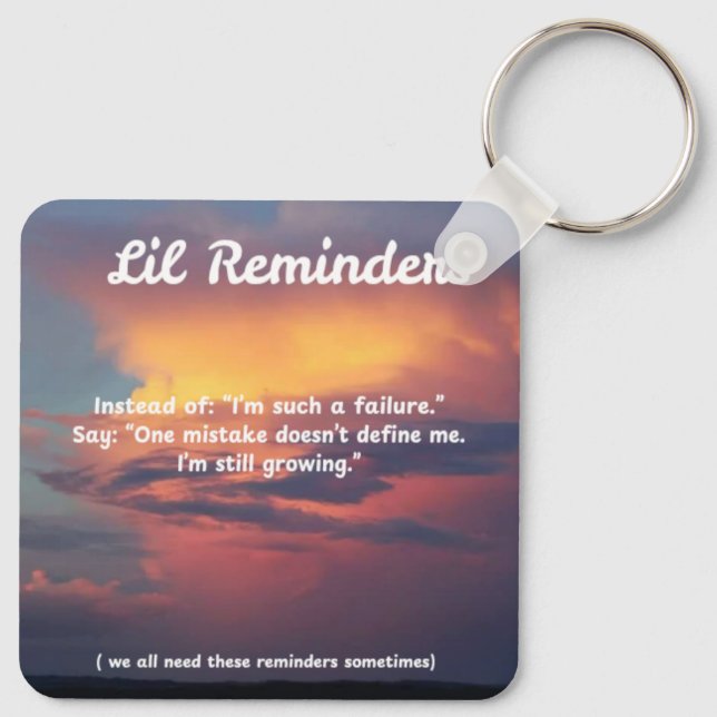 Double Sided Mistakes Make Us Human Reminder  Keychain (Back)