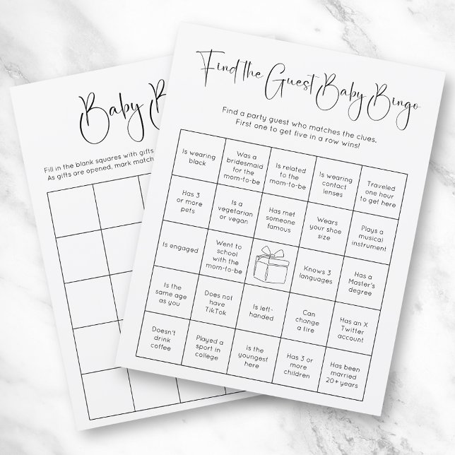 Double Sided Modern Baby Shower Bingo Game (Creator Uploaded)