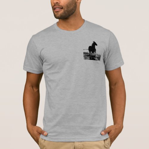 Double Sided Modern Pop Art Running Horse Mens T_Shirt