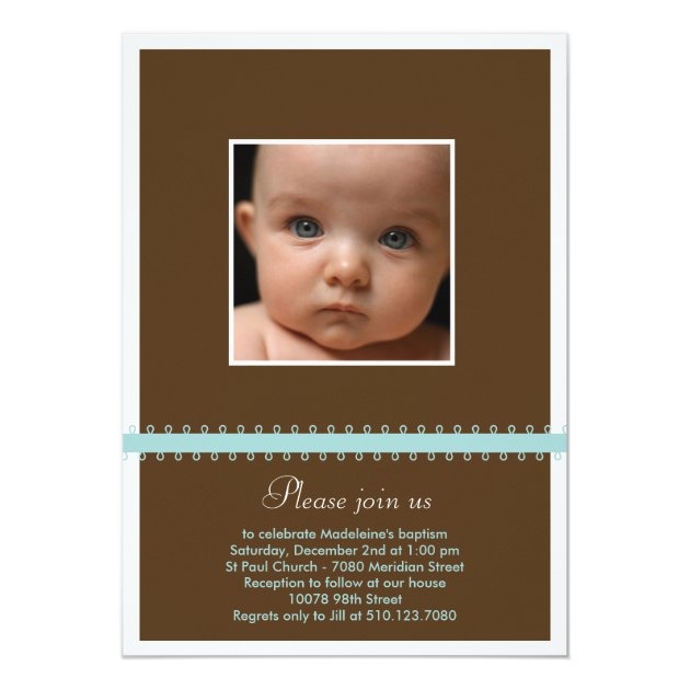 Double Sided Monogram Ribbon Birth Announcement