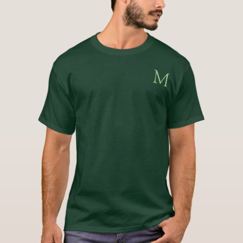 Double Sided Monogrammed Mens Modern Deep Forest T_Shirt