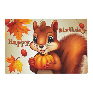 Double Sided Mr. Squirrel Fall Paper Placemats