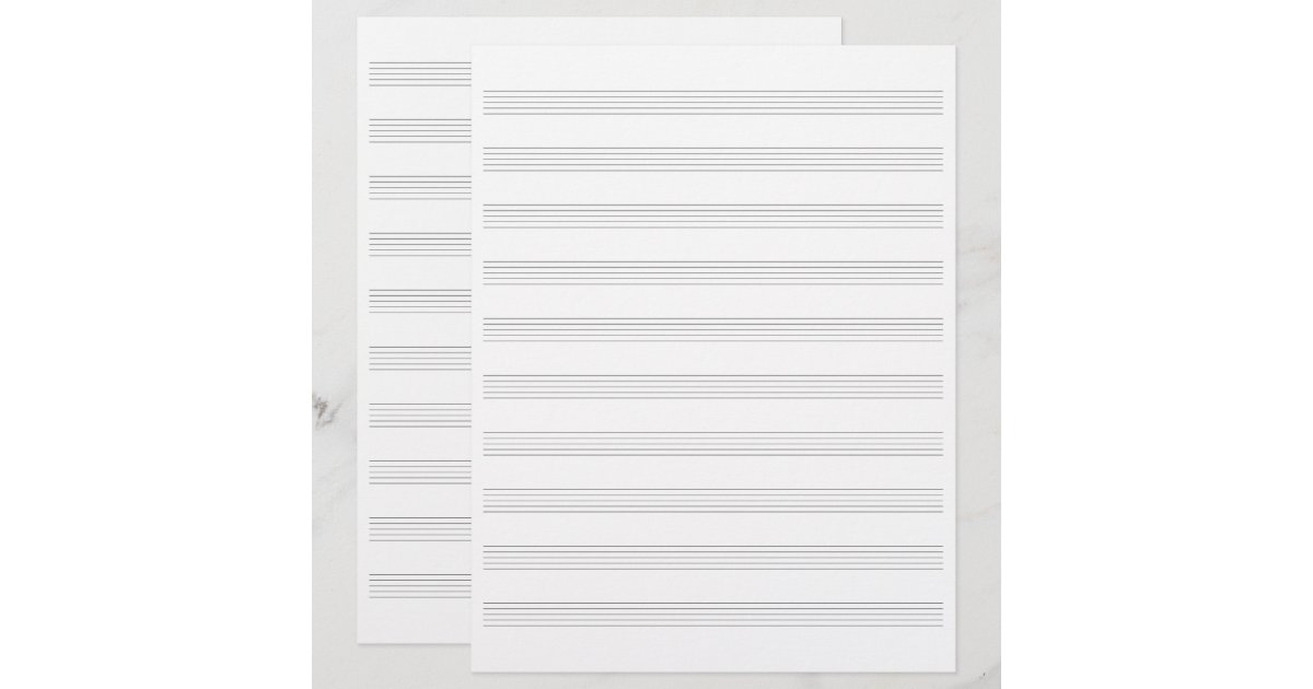 Double-Sided Music Manuscript Staff Blank Paper | Zazzle
