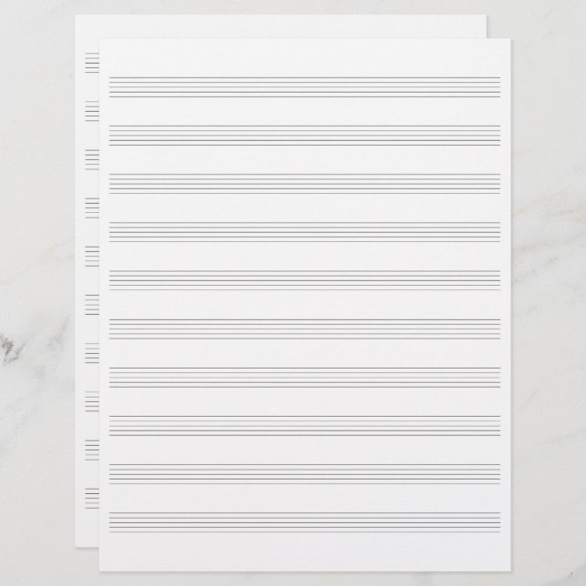 Double-Sided Music Manuscript Staff Blank Paper (Front/Back)