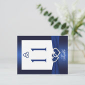 Double-sided Navy Blue and White Table Number (Standing Front)