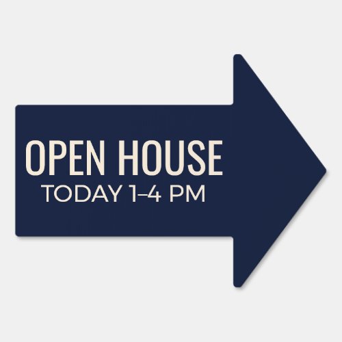 Double-Sided Navy Open House Arrow Directional Sign preview